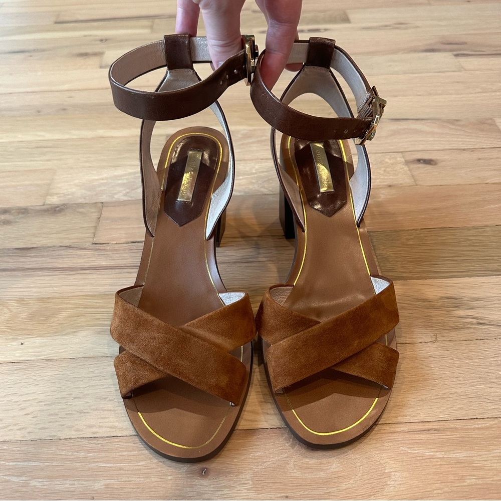 Brown Suede Strappy Heels